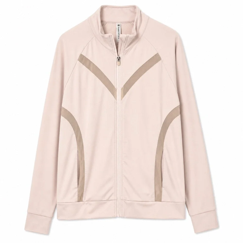 Fabletics Jacket‎ Blush Pink Mesh Panel Zip Activewear XL